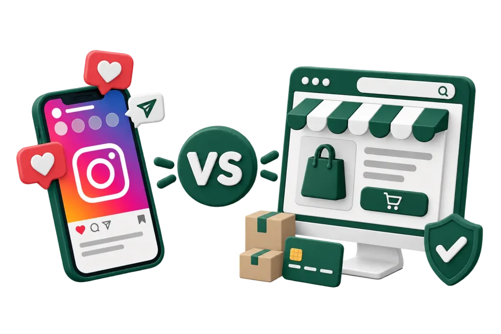 تفاوت فروش در اینستاگرام با داشتن یک سایت فروشگاهی معتبر